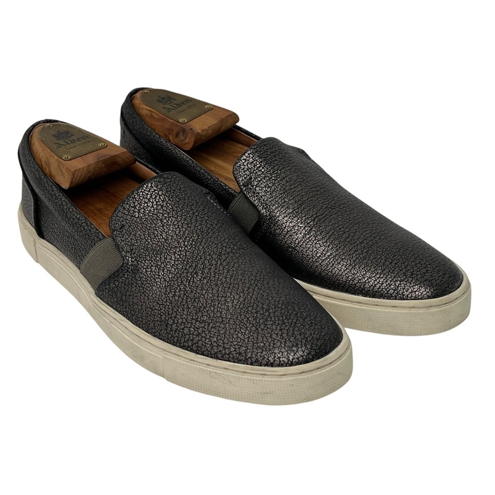 Frye IVY Women's Size 8 M Slip On Shoes Pewter Textured Metallic Leather